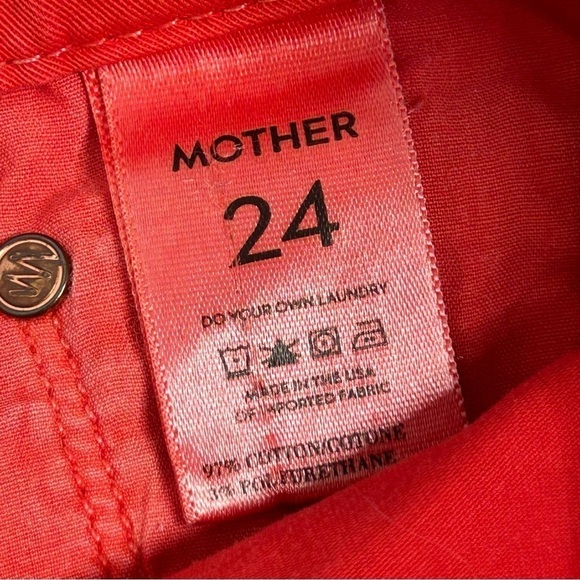 MOTHER The Looker Crop Skinny Jeans In Bonfire Orange - Picture 11 of 16